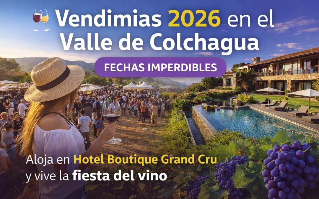 Vendimias 2026 en el Valle de Colchagua y alrededores: Fechas imperdibles para vivir el vino desde Hotel Boutique Grand Cru